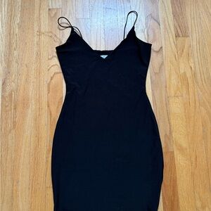 Better Be Black Mini Dress with Spaghetti Straps